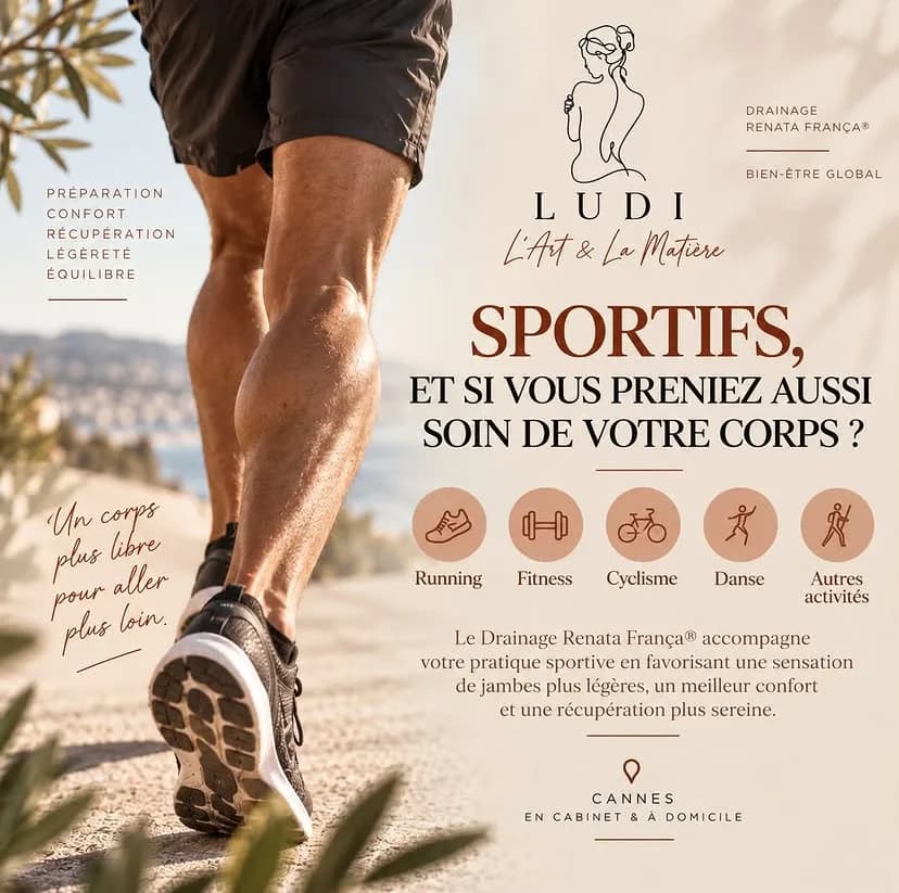 Drainage lymphatique Renata França pour sportifs à Cannes — Ludi L'Art & La Matière