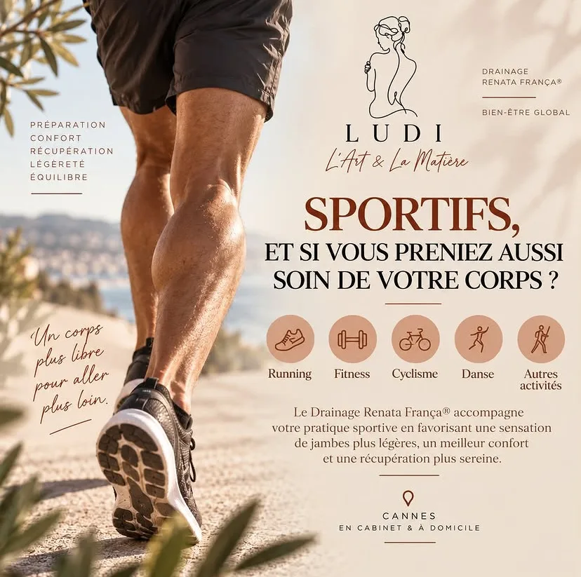 Drainage lymphatique Renata França pour sportifs à Cannes — Ludi L'Art & La Matière